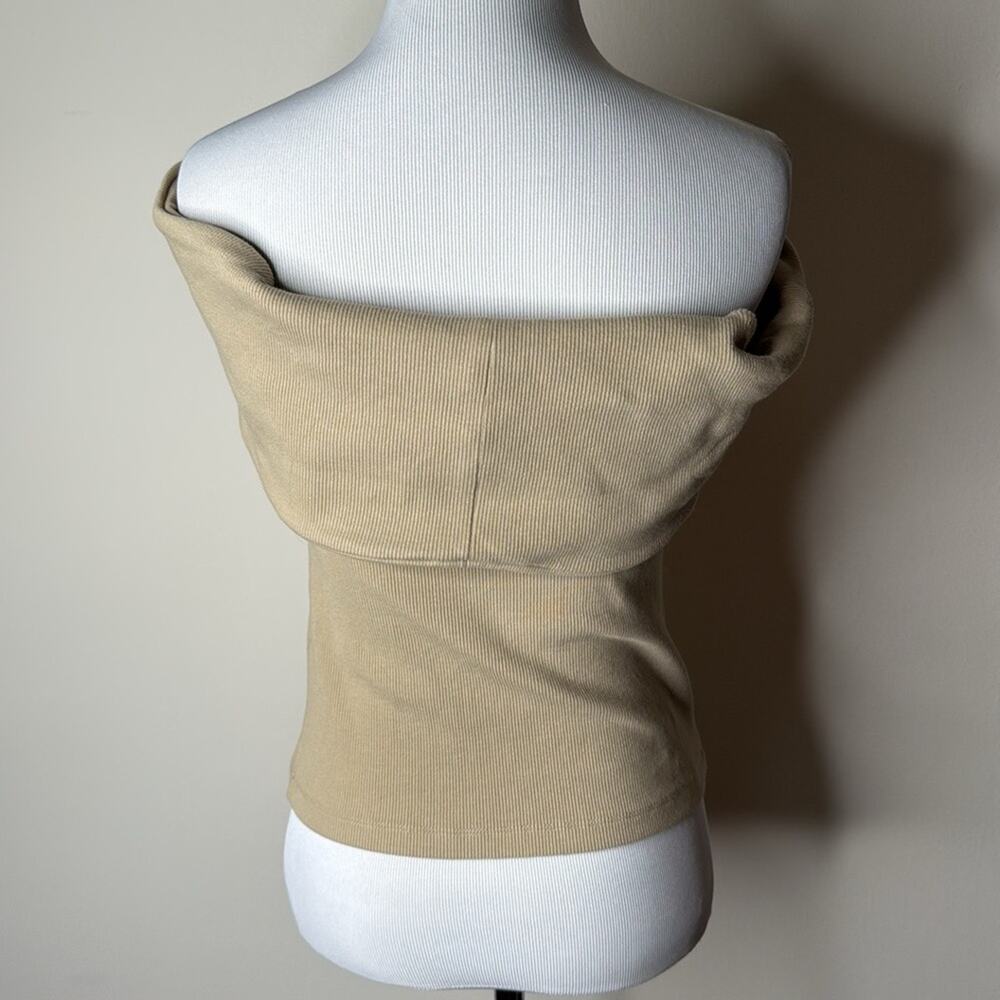 Banana Republic Factory Maverick Tan Ribbed Off Shoulder Top - Picture 5 of 6